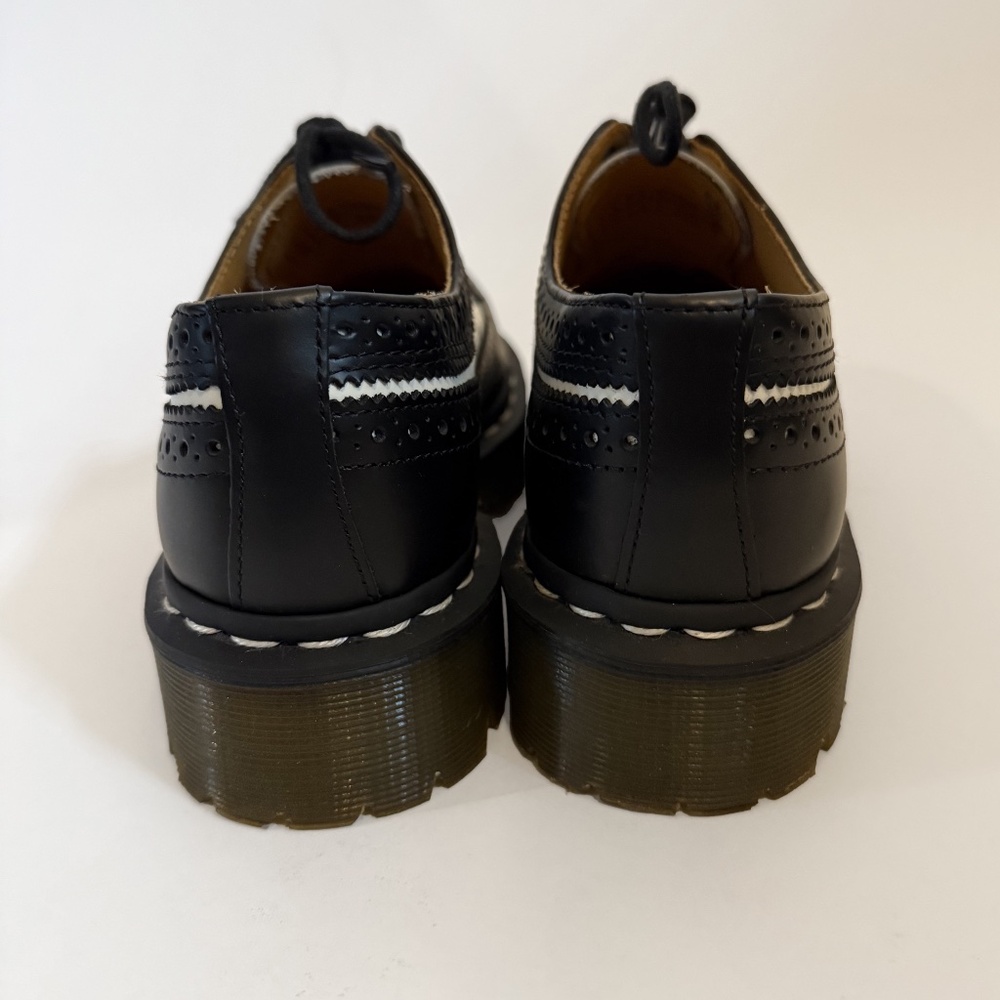 Dr. Martens 3989 Bex Smooth Leather Brogue Shoes Black and White Wingtip Shoes - Picture 4 of 12